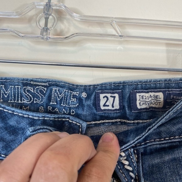 Miss Me Womens Easy Boot Cut Jeans Size 27 Embellished Mid Rise‎ Flap Pocket. - Picture 3 of 7